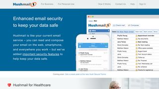hushmail.com screenshot