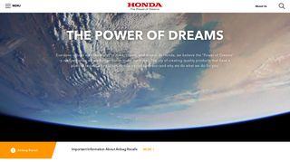honda.com screenshot