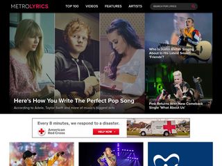 metrolyrics.com screenshot
