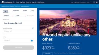 aeromexico.com screenshot