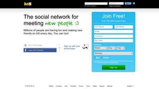 hi5.com screenshot