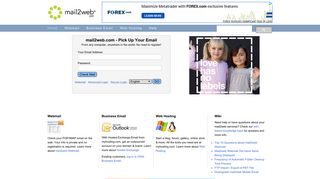 mail2web.com screenshot