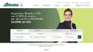 alitalia.com screenshot