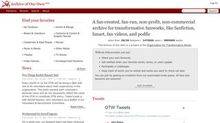 archiveofourown.org screenshot