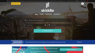 skiddle.com screenshot
