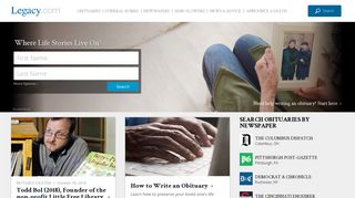 legacy.com screenshot