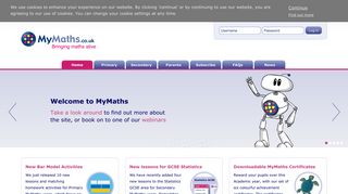 mymaths.co.uk screenshot