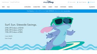 disneystore.com screenshot