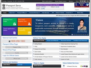 passportindia.gov.in screenshot