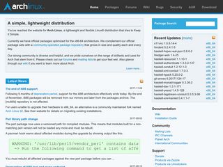 archlinux.org screenshot