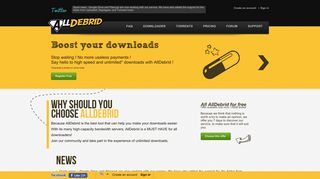 alldebrid.com screenshot