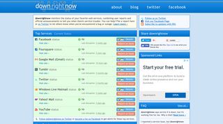 downrightnow.com screenshot