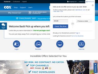 cox.com screenshot