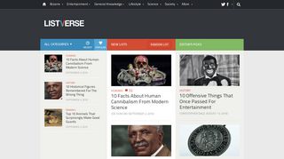 listverse.com screenshot