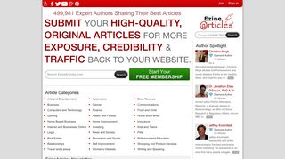 ezinearticles.com screenshot