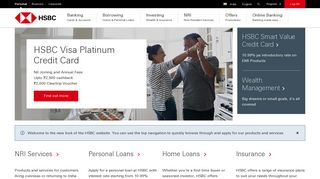 hsbc.co.in screenshot