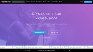 reverbnation.com screenshot