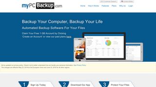 mypcbackup.com screenshot