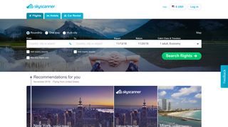 skyscanner.com screenshot