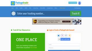 packagetrackr.com screenshot