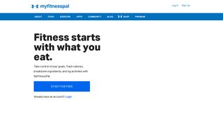 myfitnesspal.com screenshot
