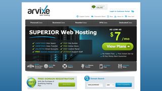 arvixe.com screenshot