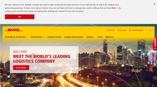 dhl.co.uk screenshot