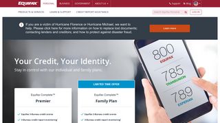equifax.com screenshot
