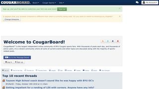cougarboard.com screenshot