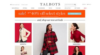 talbots.com screenshot