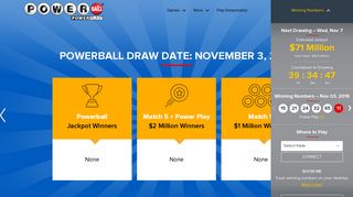 powerball.com screenshot