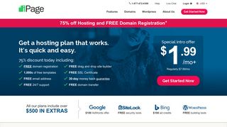 ipage.com screenshot