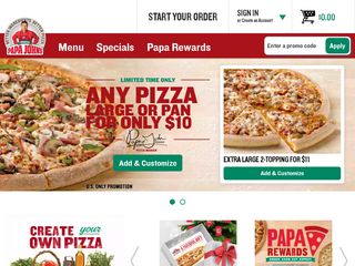 papajohns.com screenshot