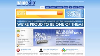namesilo.com screenshot