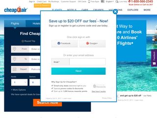 cheapoair.com screenshot