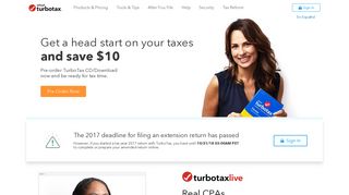 turbotax.com screenshot
