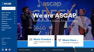 ascap.com screenshot