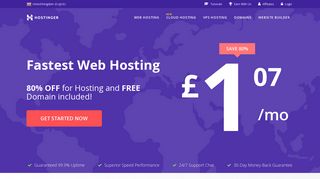 hostinger.co.uk screenshot