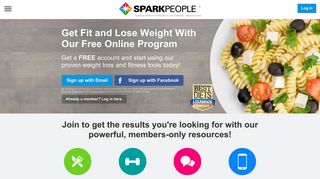 sparkpeople.com screenshot
