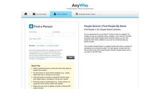 anywho.com screenshot